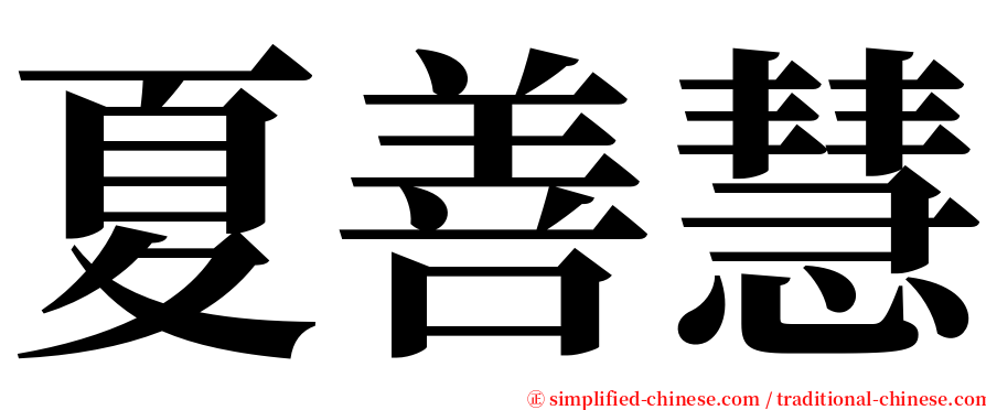 夏善慧 serif font