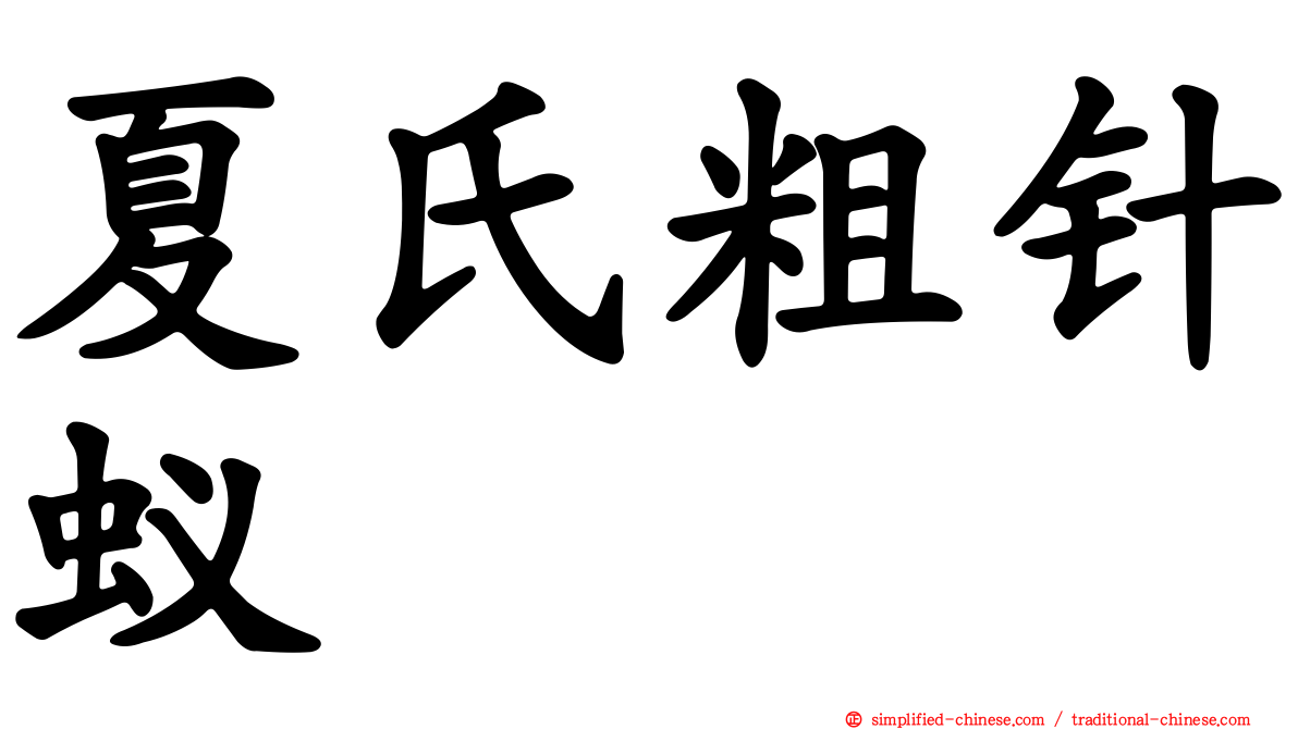 夏氏粗针蚁