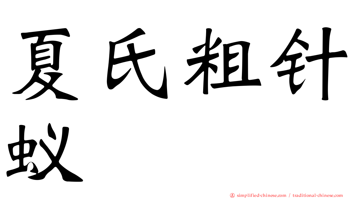夏氏粗针蚁