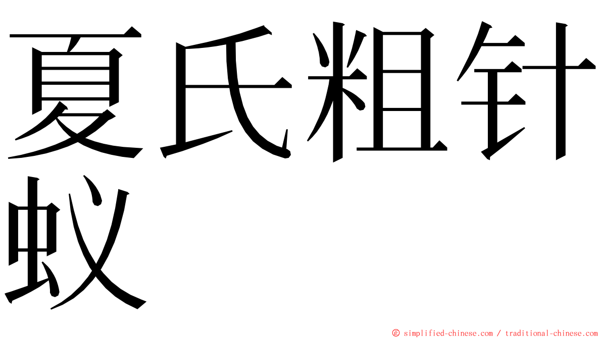 夏氏粗针蚁 ming font