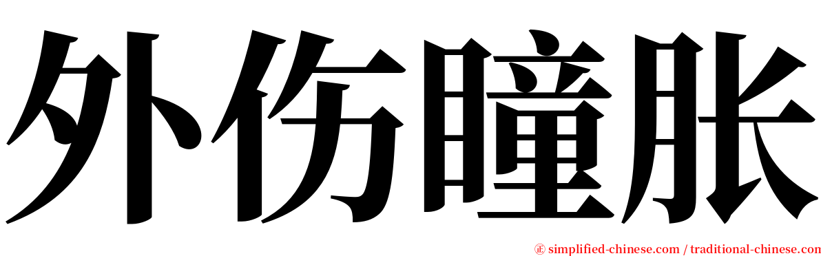 外伤瞳胀 serif font