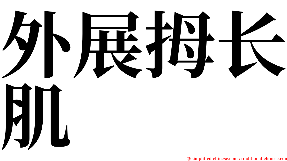 外展拇长肌 serif font