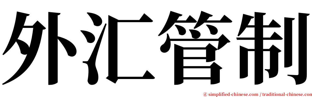 外汇管制 serif font