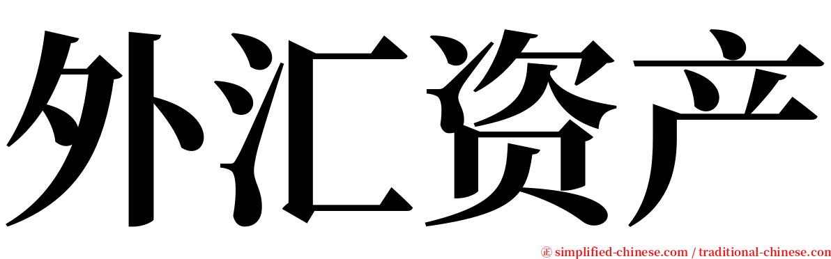 外汇资产 serif font