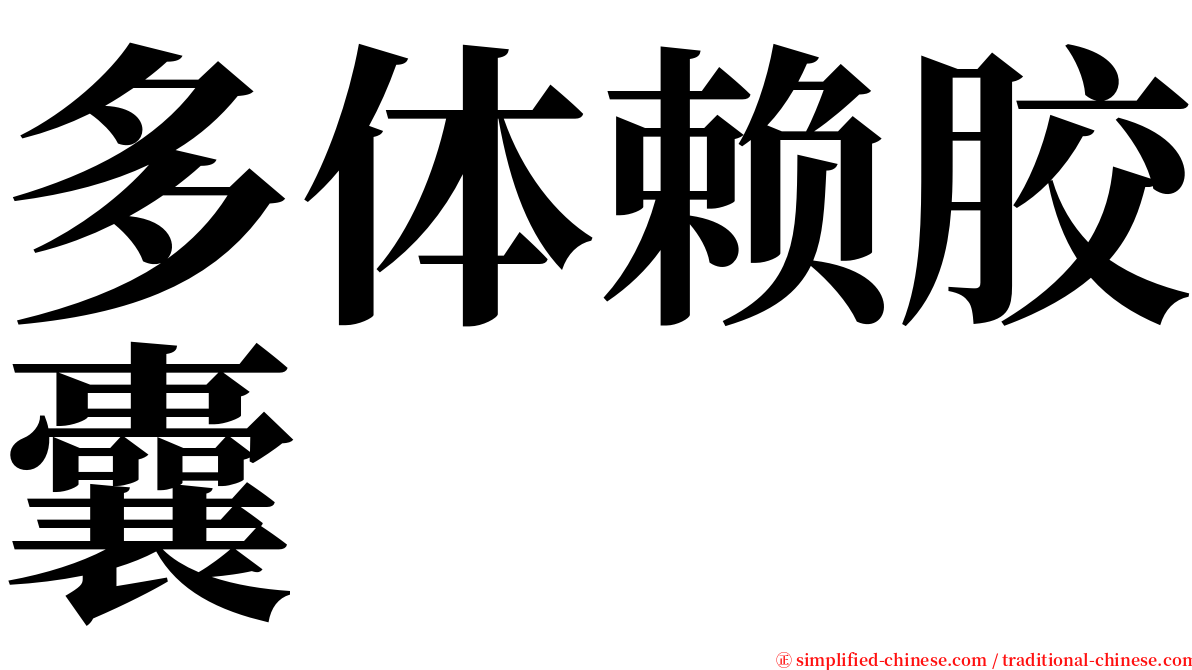 多体赖胶囊 serif font