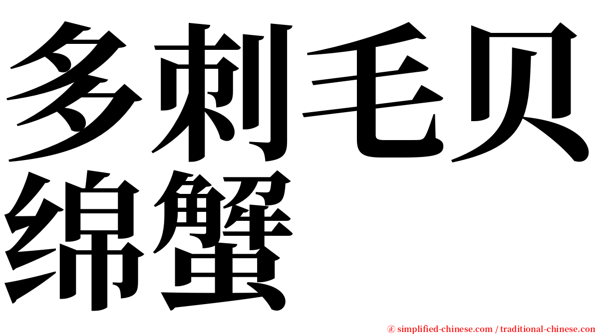 多刺毛贝绵蟹 serif font
