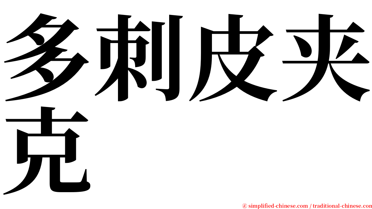 多刺皮夹克 serif font