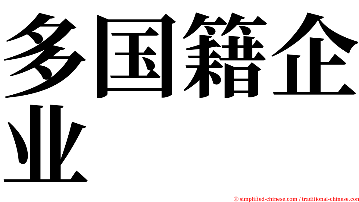 多国籍企业 serif font