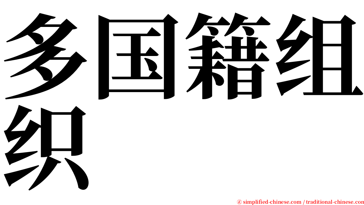 多国籍组织 serif font