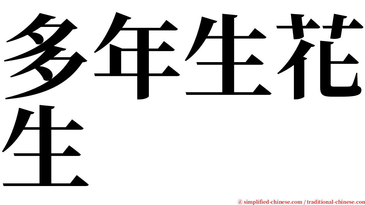 多年生花生 serif font