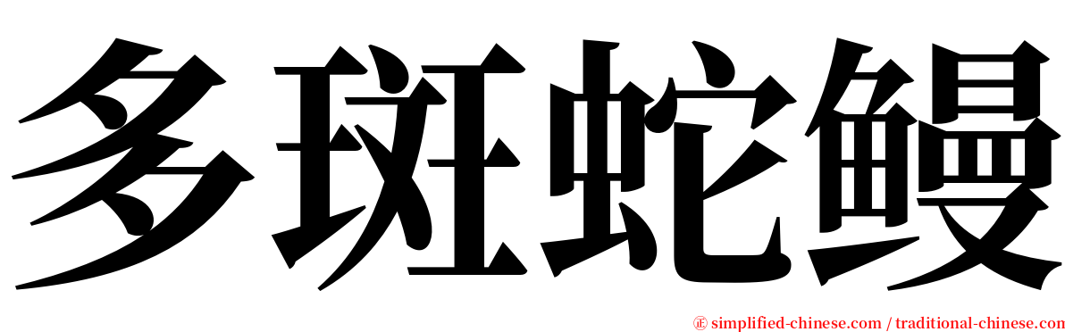 多斑蛇鳗 serif font