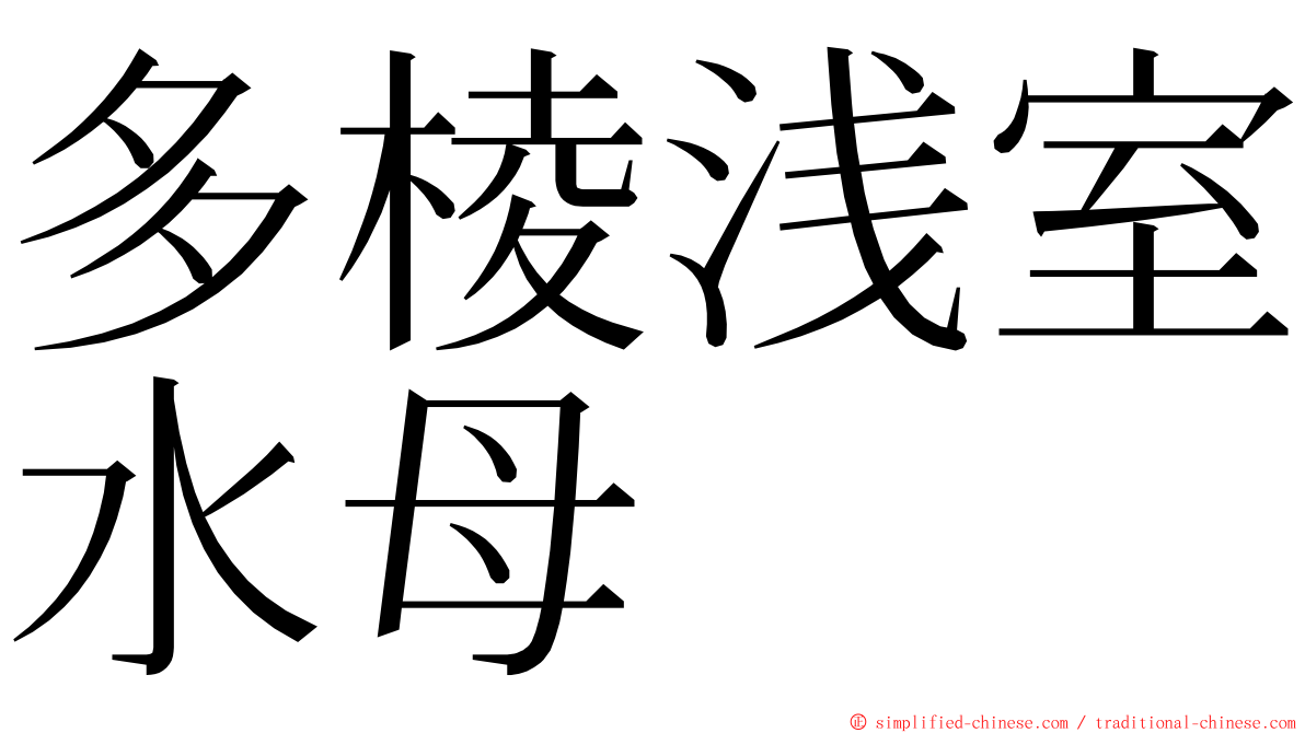 多棱浅室水母 ming font