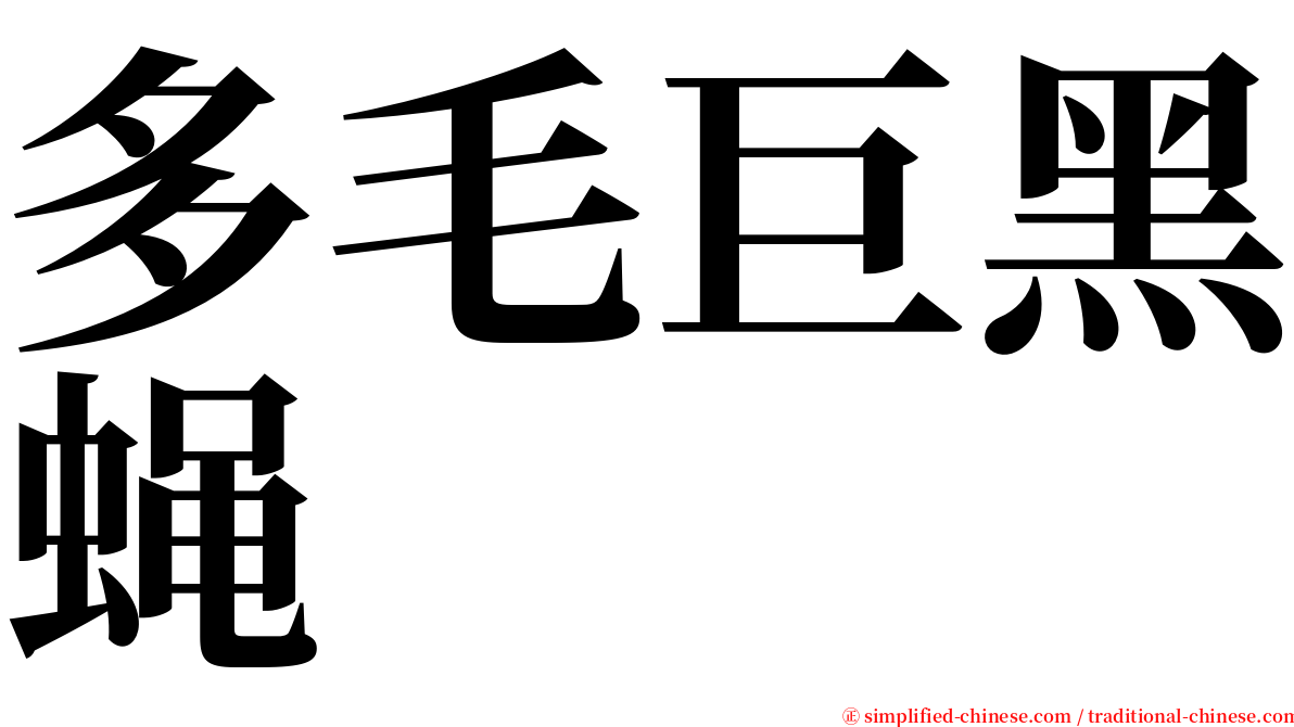 多毛巨黑蝇 serif font