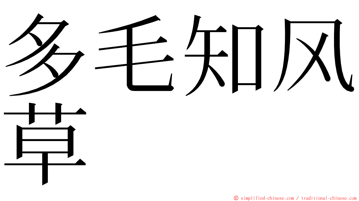 多毛知风草 ming font