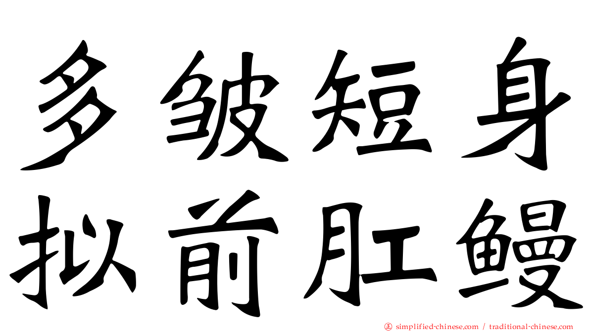 多皱短身拟前肛鳗