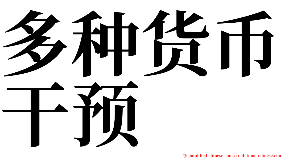多种货币干预 serif font
