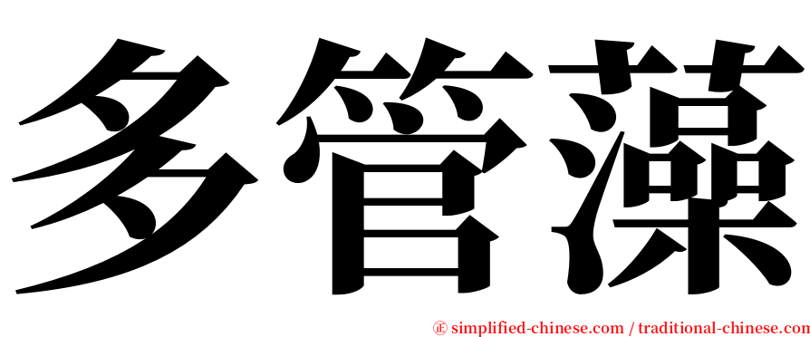 多管藻 serif font