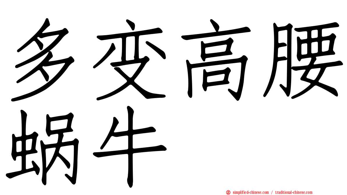 多变高腰蜗牛