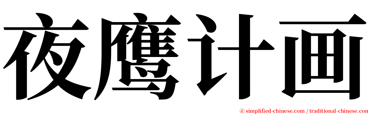 夜鹰计画 serif font