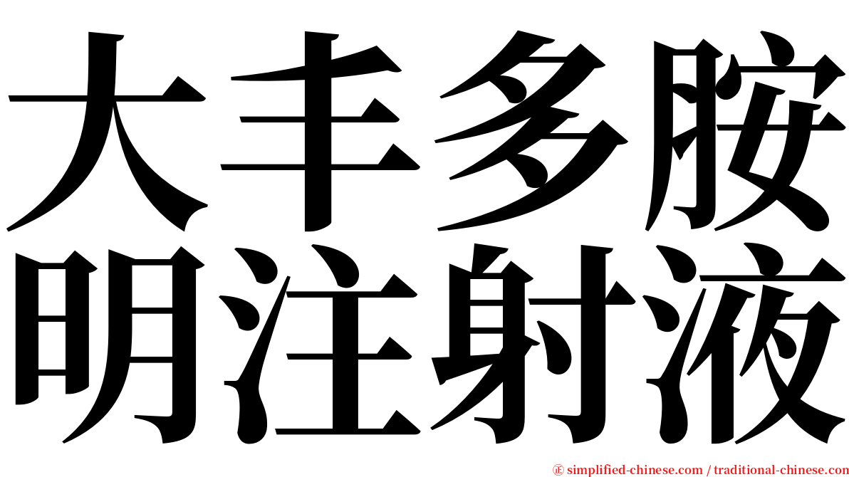 大丰多胺明注射液 serif font
