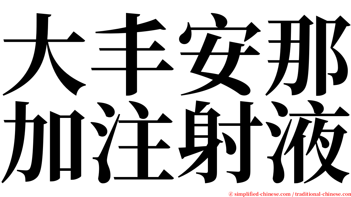 大丰安那加注射液 serif font