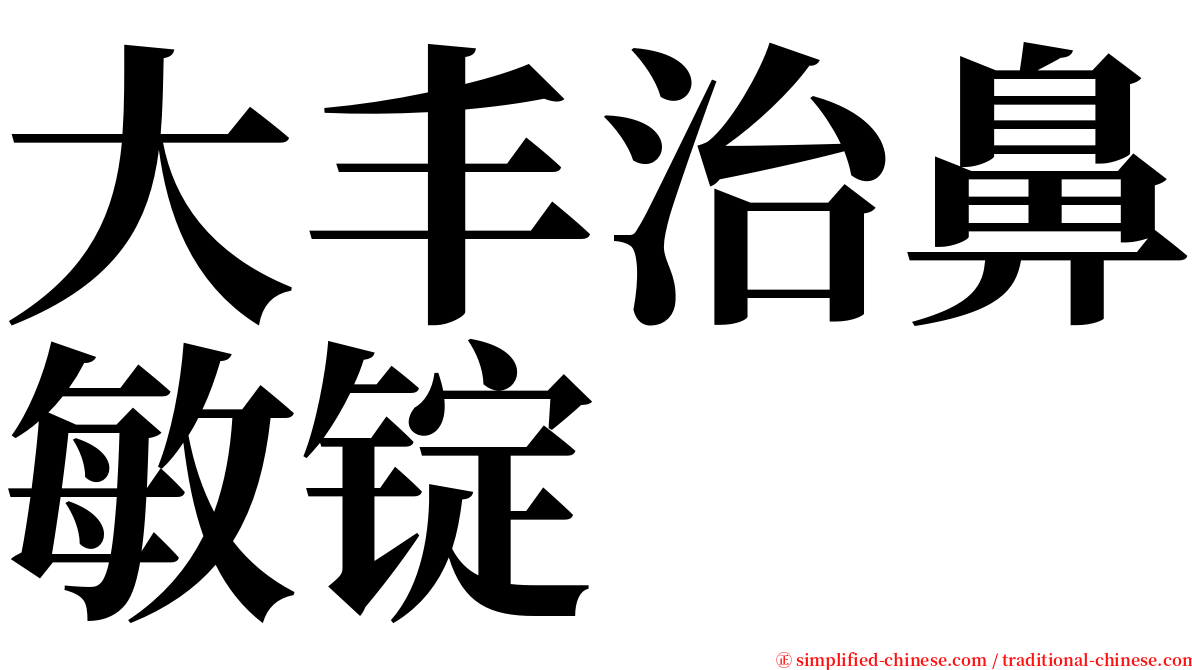 大丰治鼻敏锭 serif font
