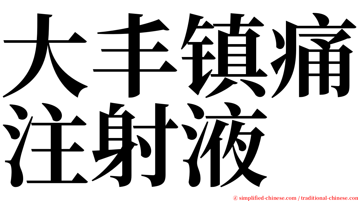 大丰镇痛注射液 serif font