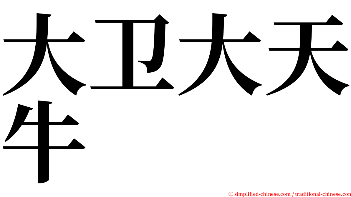 大卫大天牛 serif font
