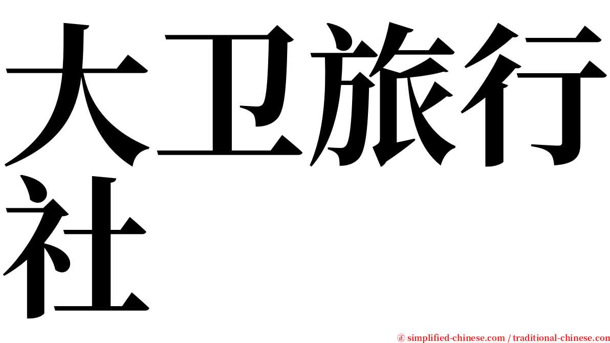 大卫旅行社 serif font
