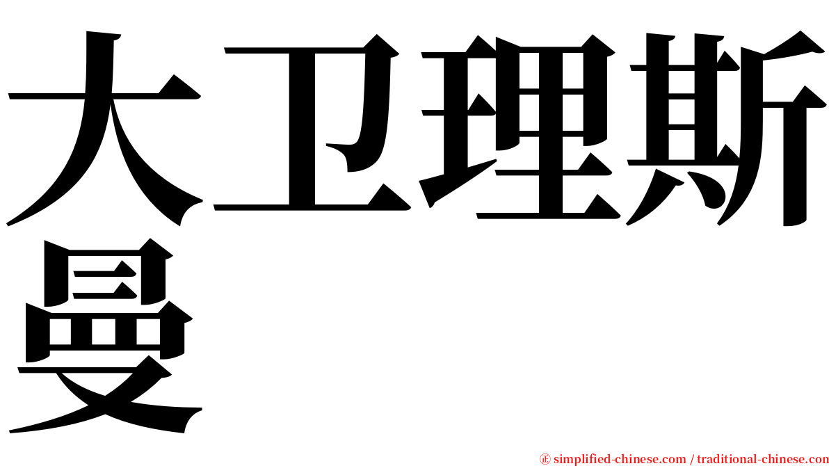 大卫理斯曼 serif font