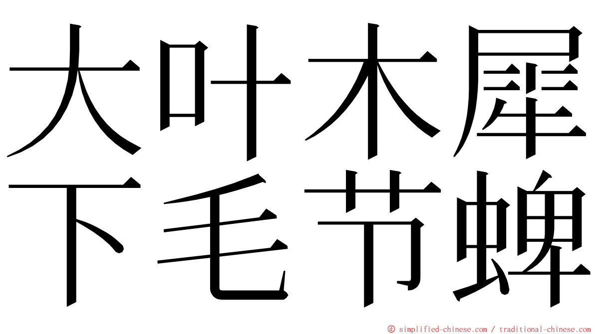 大叶木犀下毛节蜱 ming font