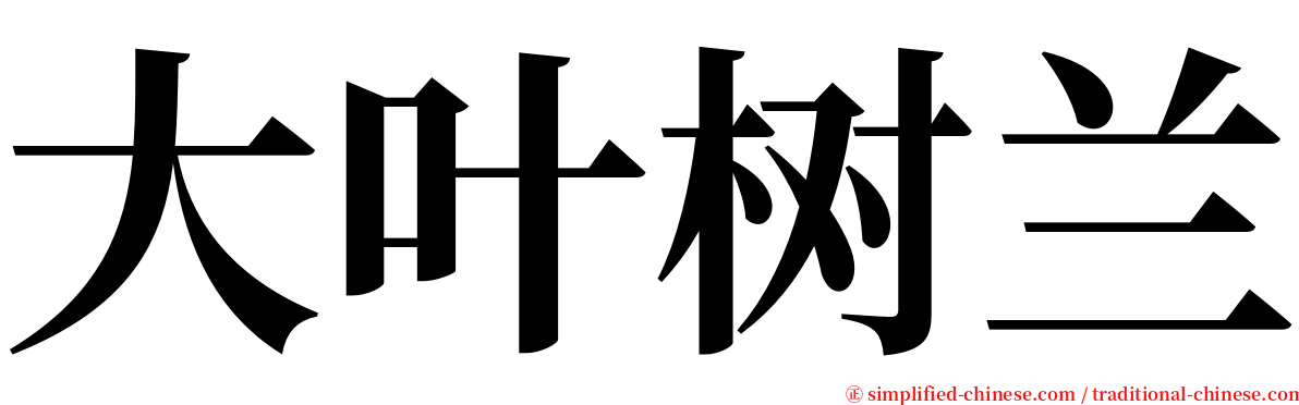 大叶树兰 serif font