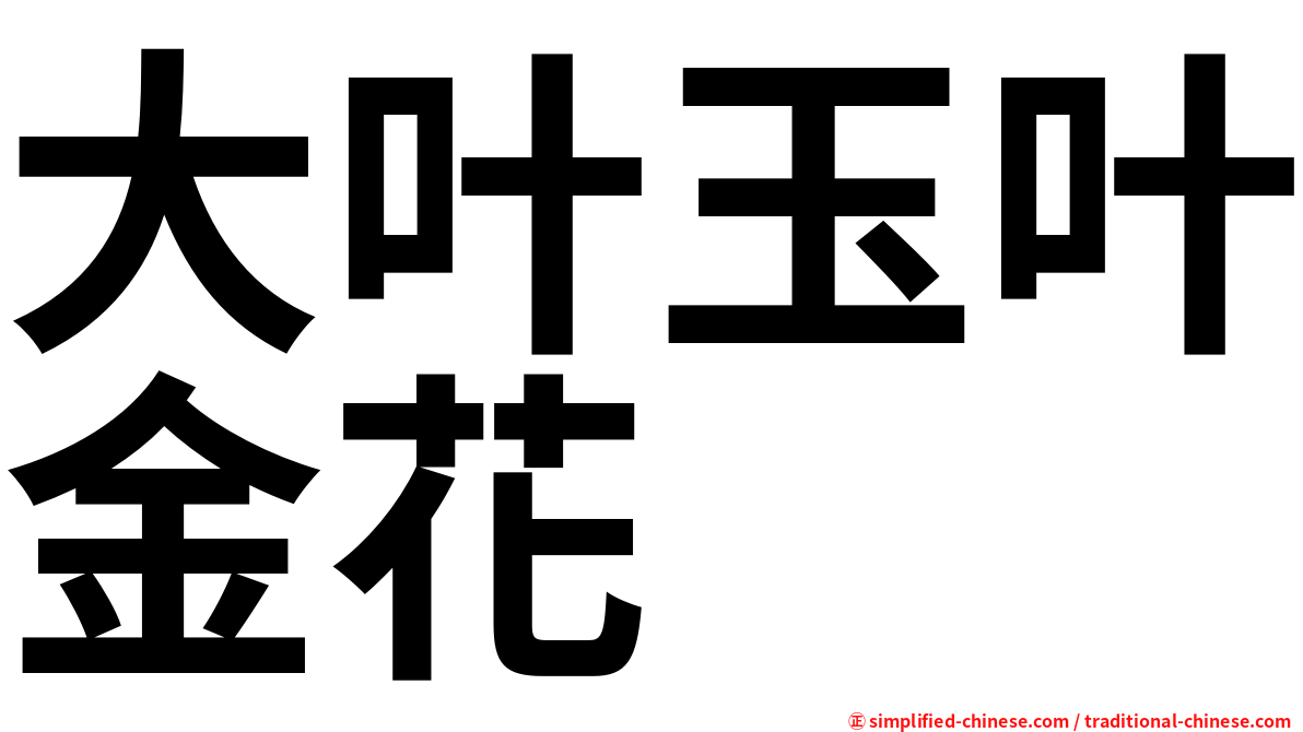 大叶玉叶金花