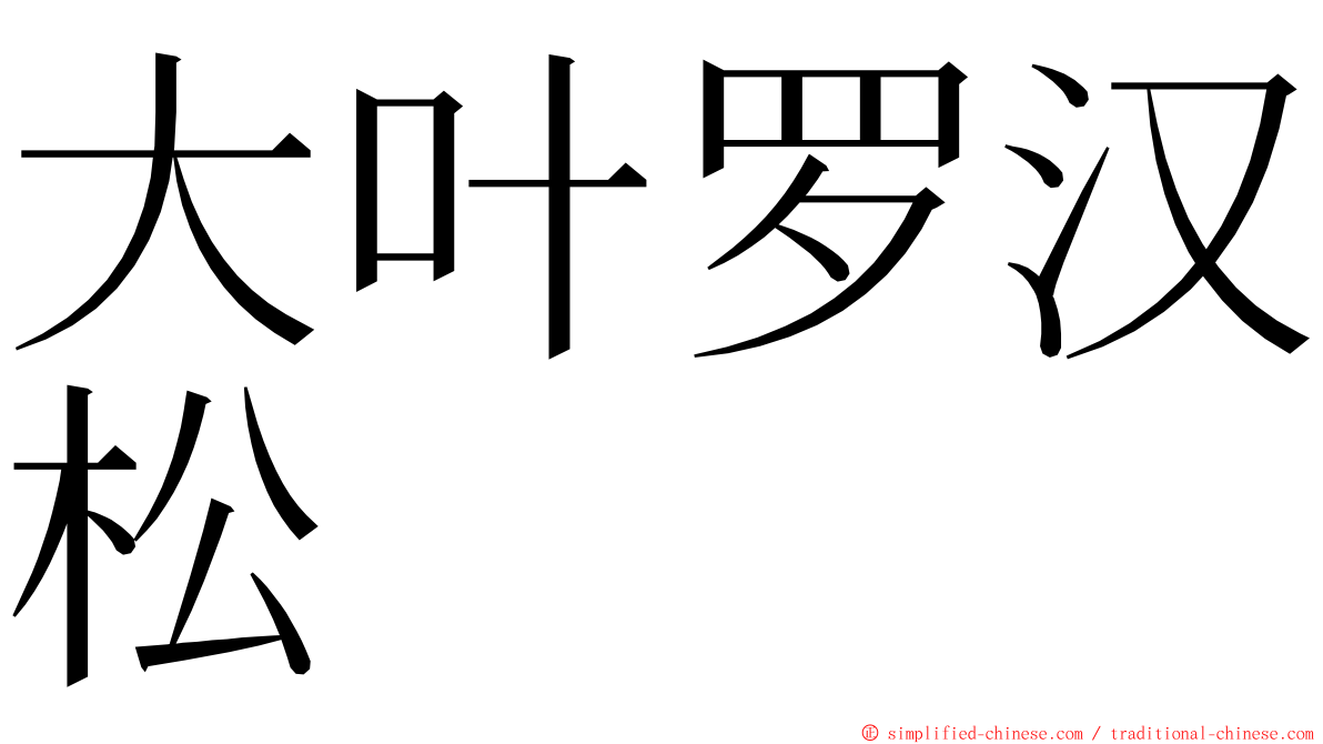 大叶罗汉松 ming font
