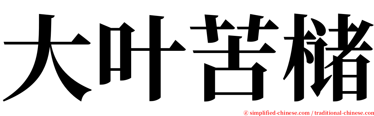 大叶苦槠 serif font