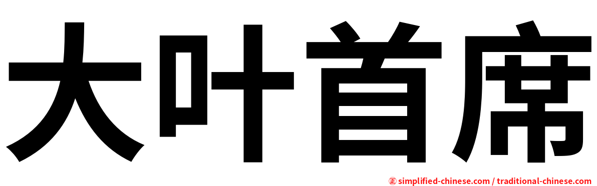 大叶首席