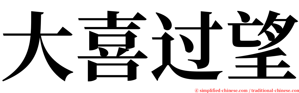 大喜过望 serif font