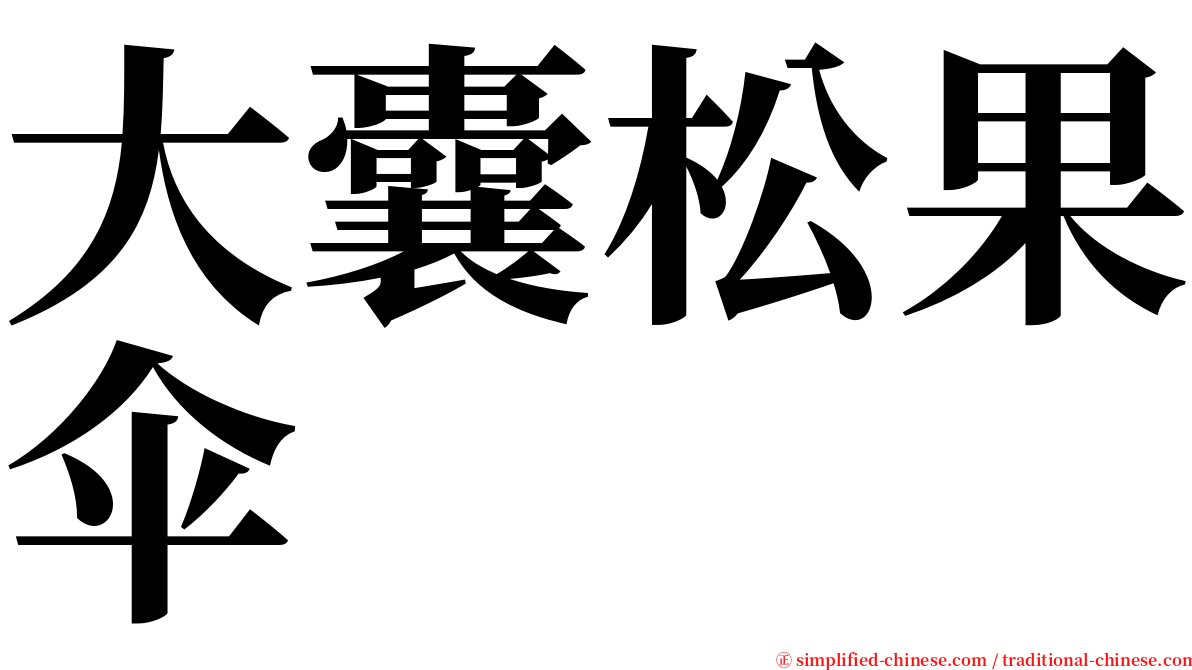大囊松果伞 serif font