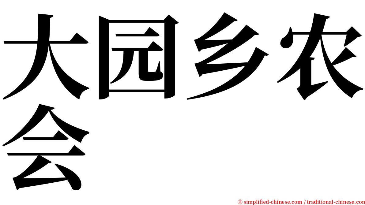 大园乡农会 serif font