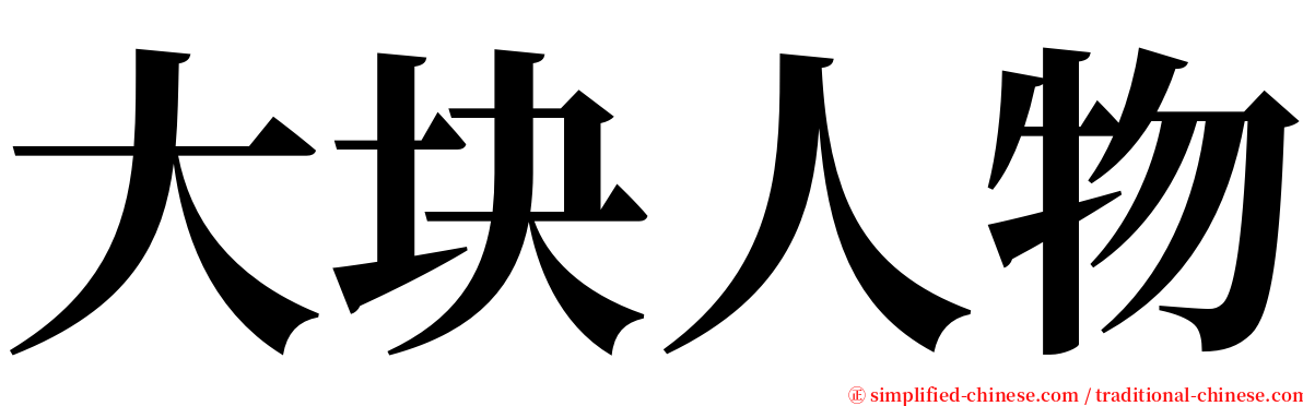 大块人物 serif font