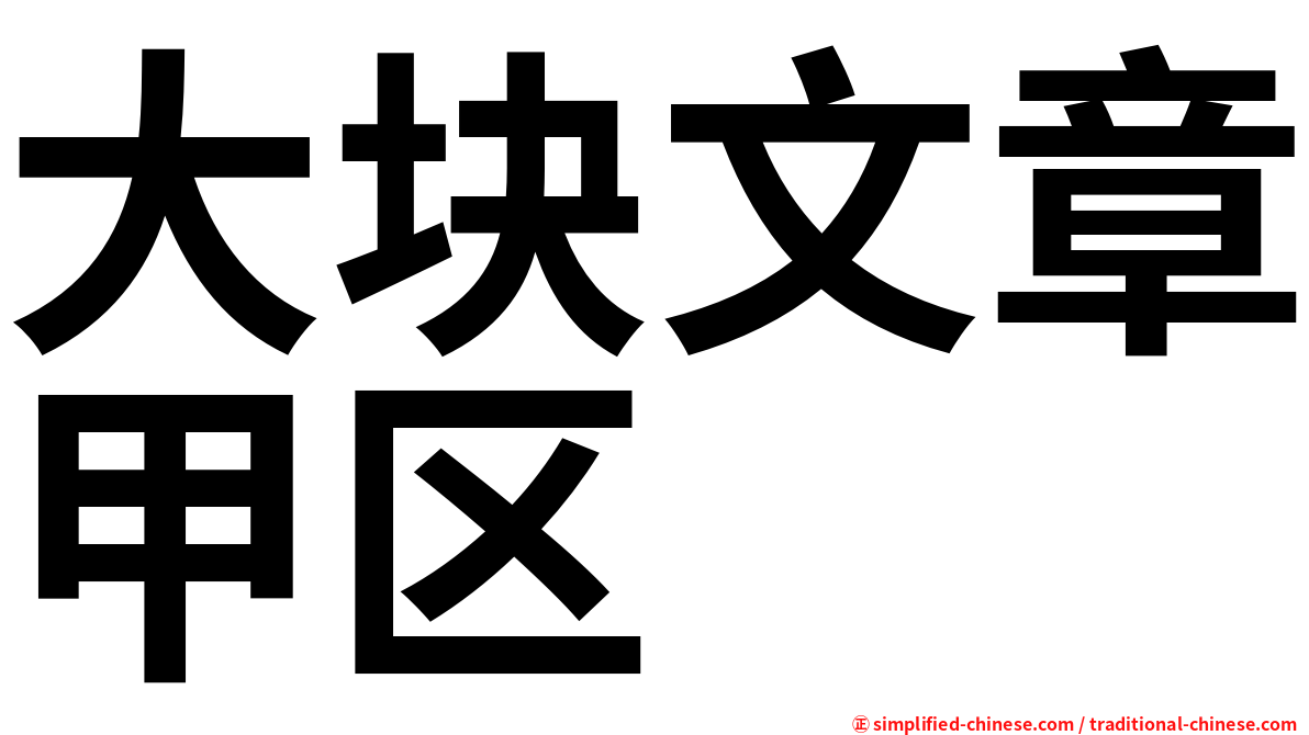 大块文章甲区
