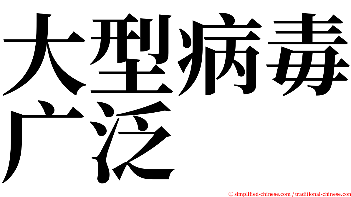 大型病毒广泛 serif font