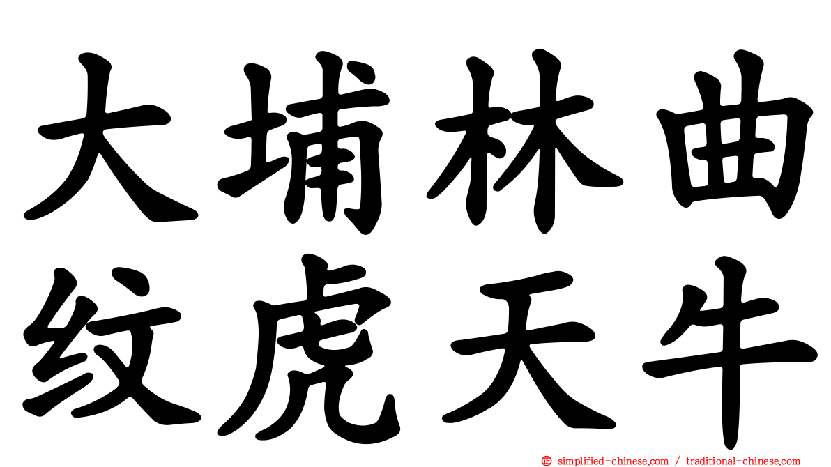 大埔林曲纹虎天牛