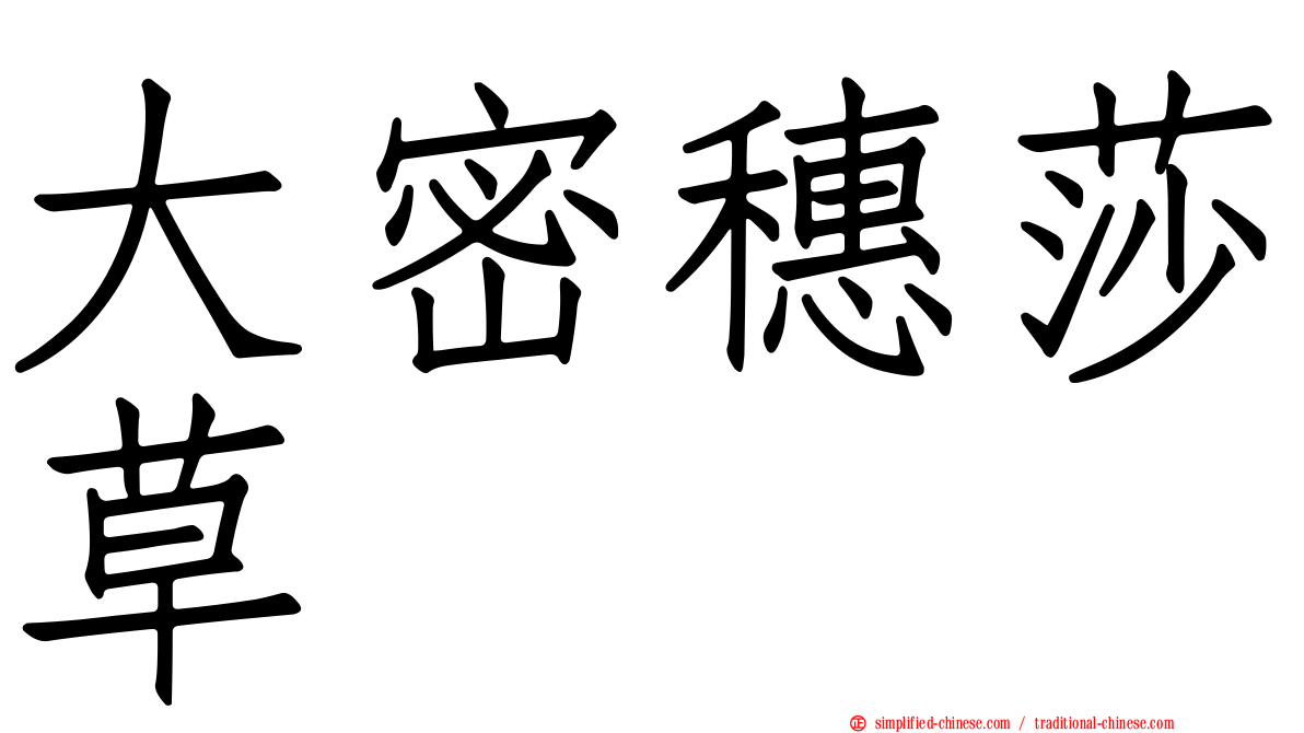 大密穗莎草