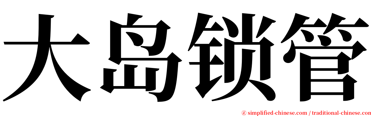 大岛锁管 serif font