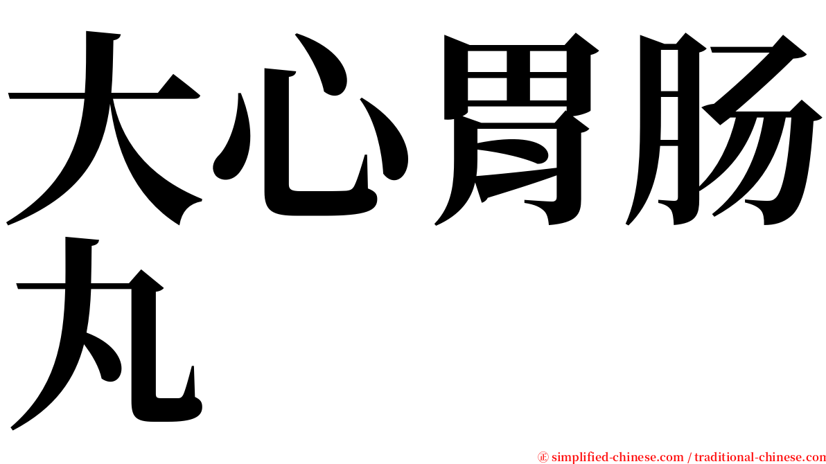 大心胃肠丸 serif font