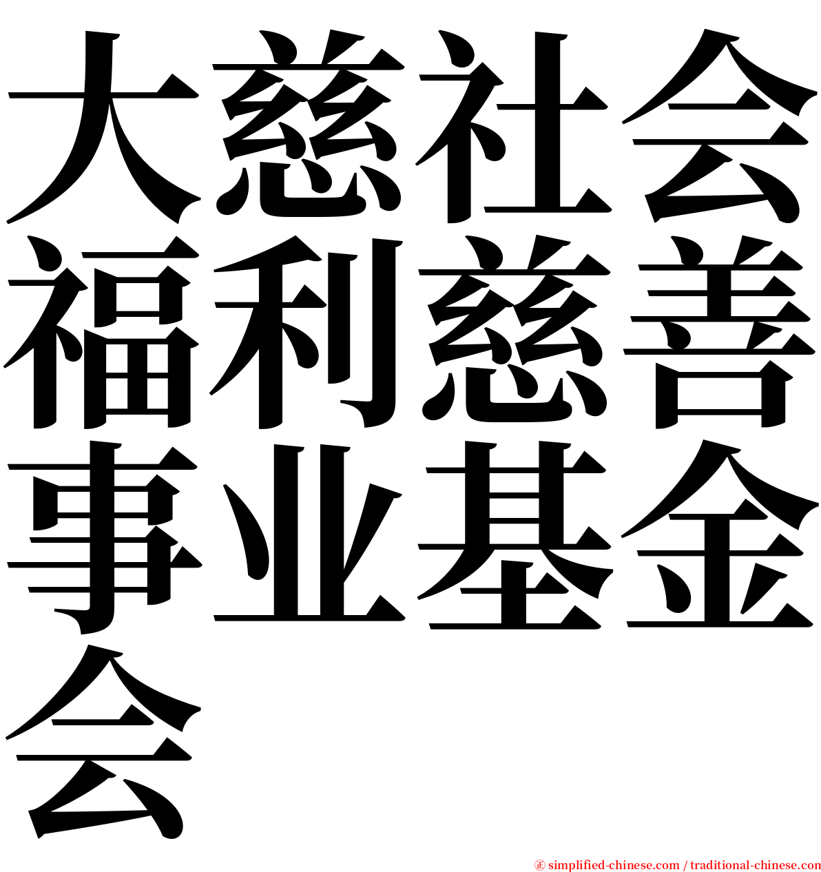 大慈社会福利慈善事业基金会 serif font