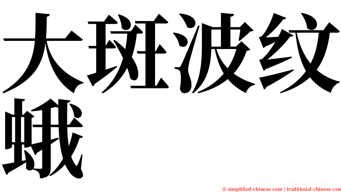 大斑波纹蛾 serif font