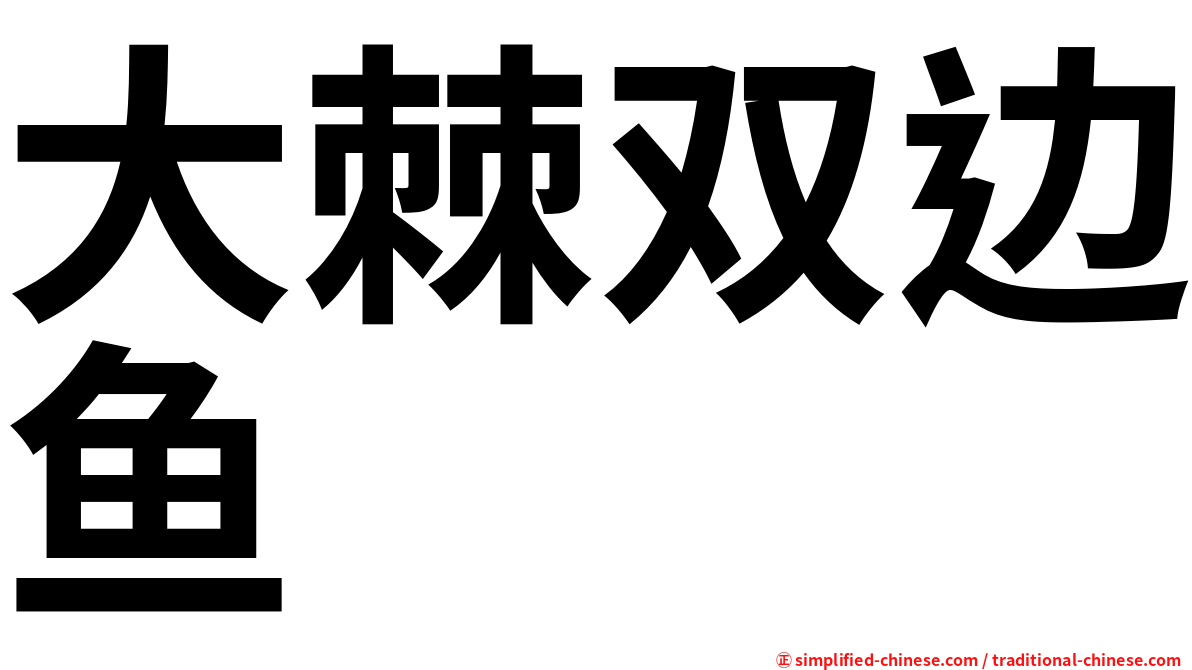 大棘双边鱼