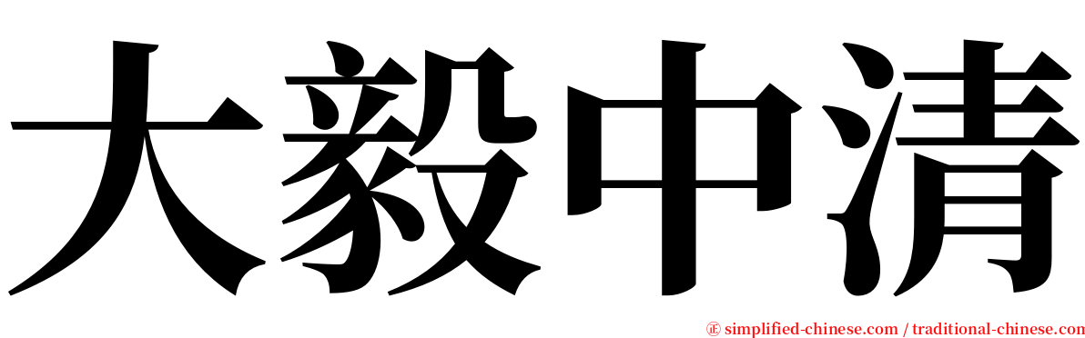 大毅中清 serif font